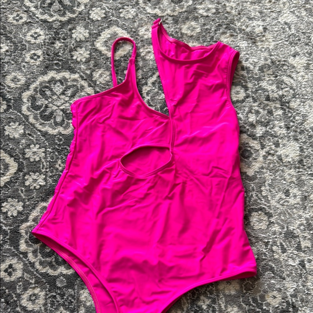 Vibrant Pink Cutout Swimsuit